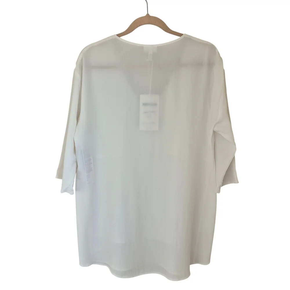 Sportalm White V-neck Multilayer Tunic Blouse NEW - Picture 3 of 11